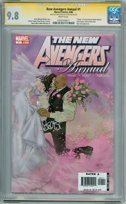 Buy New Avengers Annual #1 Cgc 9.8 Signature Series Signed Bendis Luke Cage Wedding • 149.95£
