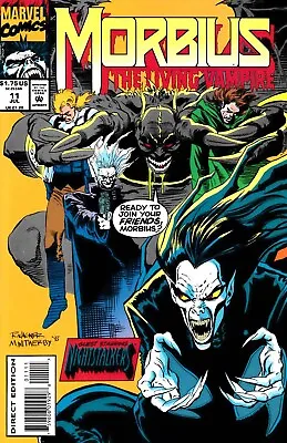 Buy Marvel Morbius The Living Vampire Collectors Comic #11 July 1993 Direct Edition • 7.49£