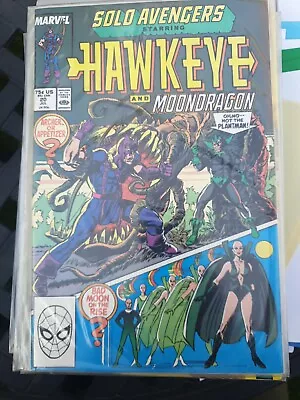 Buy SOLO AVENGERS #20, 1989 Marvel Comics HAWKEYE & MOONDRAGON Rare Nm Copper Age • 1.99£