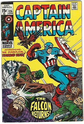 Buy Marvel CAPTAIN AMERICA #126 (June 1970) THE FALCON Stan Lee Gene Colon F Giacoia • 39.97£