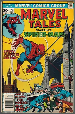 Buy Marvel Tales 76  Spidey In London!  (rep Amazing Spider-Man 95)  1977 VG+ • 3.98£