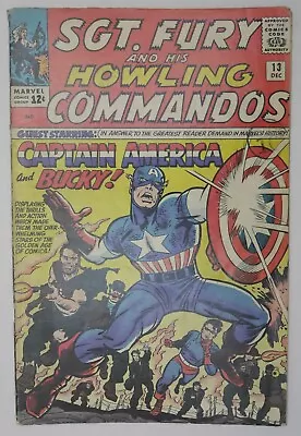 Buy Sgt Fury And His Howling Commandos #13 1st Cap Pre Avengers Marvel Comic (1964) • 149.95£