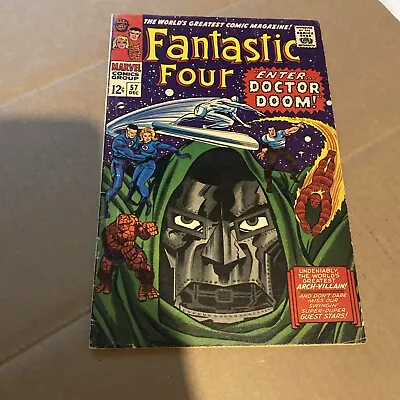 Buy Fantastic Four #57 VG+ - FN Doctor Doom Silver Surfer Appearance Marvel 1966 • 47.62£