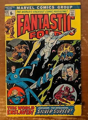 Buy Fantastic Four #123 VG UK Price Variant Silver Surfer Galactus 1972 • 13.42£