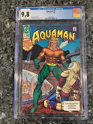 Buy CGC 9.8 Aquaman #1, Vol. 4 DC Comics - Dec 1991 Premiere Issue With White Pages • 80.06£