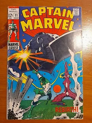 Buy Captain Marvel #11 Mar 1969 VGC/FINE 5.0 New Powers Acquired By Captain Marvel • 17.50£