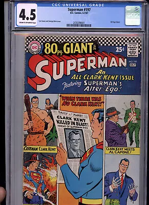 Buy Superman #197 Cgc 4.5 (6-7/67)  • 80.05£