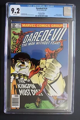 Buy Daredevil #170 First New KINGPIN By FRANK MILLER 1981 BULLSEYE Newsstand CGC 9.2 • 87.54£