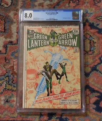 Buy Green Lantern 86 - Cgc 8.0 Off White To White Pages - Drug Issue - Adams - Look! • 197.64£