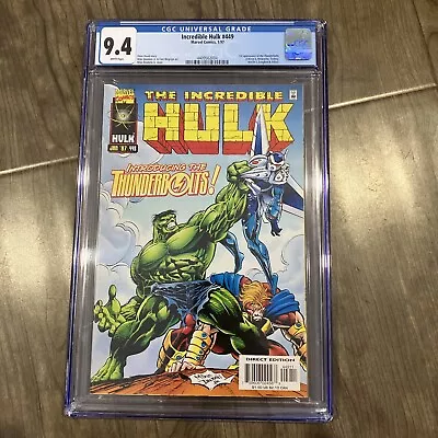 Buy Incredible Hulk #449 CGC 9.4 1st Appearance Of The Thunderbolts White Pages  • 85.25£
