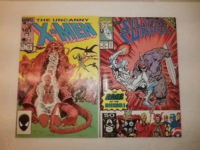 Buy Marvel Lot 2 Silver Surfer #54 (1991) & Uncanny X-men #187 (1984) • 7.11£