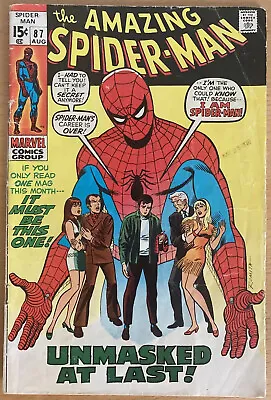 Buy Amazing-spider Man #87 Unmasked  At Last Cents Copy 🇺🇸 John Romita Art • 39.99£