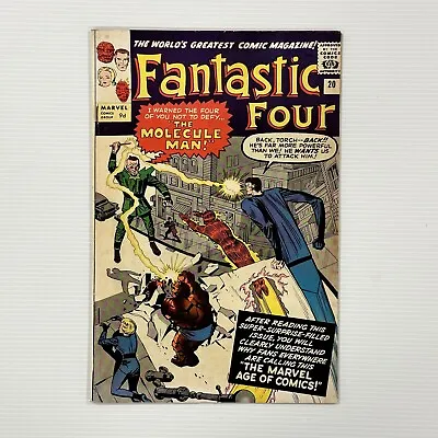Buy Fantastic Four #20 1964 VG/FN Pence Copy 1st Molecule Man & G R R Martin Letter • 420£
