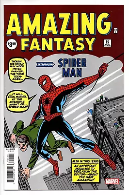 Buy Amazing Fantasy 15 Facsimile Edition 2019 Reprint Marvel Comics 1st Spiderman Nm • 37.94£
