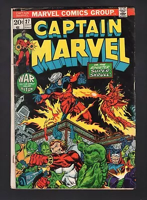 Buy Captain Marvel #27 Vol. 1 2nd App Of Drax 3rd App Of Thanos Marvel Comics '73 • 14.30£