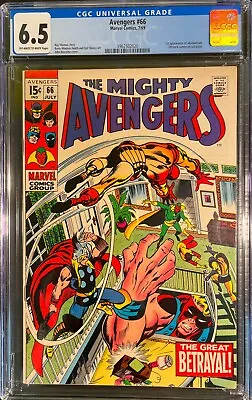 Buy Avengers #66 Cgc 6.5 Off-white To White Pages 1969 • 60.82£