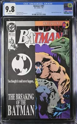 Buy Batman #497 Cgc 9.8 Bane Breaks Batman's Back Knightfall 4001 • 59.29£