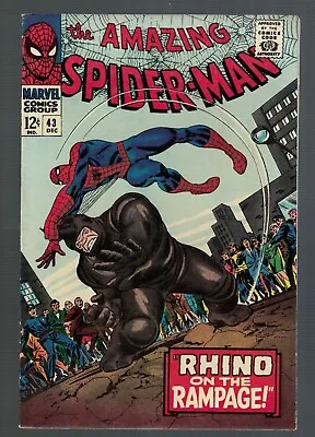 Buy Marvel Comics Amazing Spiderman 43 Mary Jane Rhino 1966 VFN- 7..5 Avengers • 539.99£