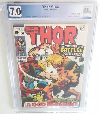 Buy Thor #166 🌟 NOT CGC PGX GRADED 7.0 🌟 2nd Full App Of HIM - Warlock!  1969 D • 119.93£