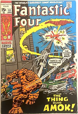 Buy Fantastic Four # 111. John Buscema-cover. June 1971. Fn+ 6.5.  Hulk Cameo. • 22.99£