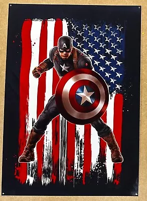 Buy Marvel Captain America Poster On Aluminium Fantastic Gift 40*28cms (16*11 ) • 21.99£
