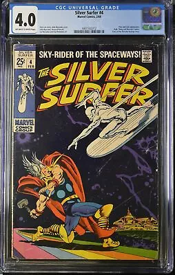 Buy Silver Surfer #4 CGC VG 4.0 Off White To White Vs Thor! Loki Appearance!  • 374.98£