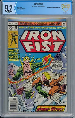 Buy Cbcs 9.2 Iron Fist #14 White Pages 1st Sabretooth Appearance Cgc • 664.34£