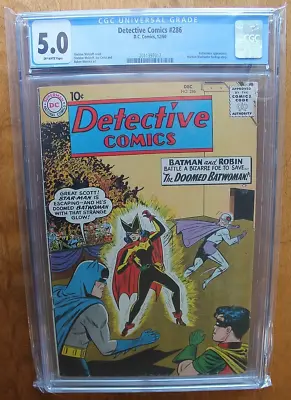 Buy 1960 DC Detective Comics #286 CGC Graded 5.0 Comic Book -- FREE SHIPPING! (G-4) • 201.43£