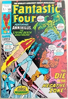 Buy Fantastic Four #109 - VG/FN (5.0) Marvel 1971 - UK Price Variant - Annihilus App • 8.99£