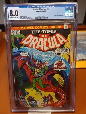 Buy Tomb Of Dracula #12 CGC Graded 8.0 OWW Pgs (1973) 2nd App. Blade • 180.79£