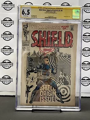 Buy Nick Fury Agent Of SHIELD 4 CGC 6.5 SS Signed Jim Steranko Classic Cover • 226.58£