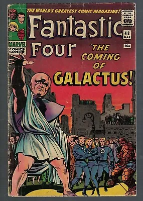 Buy Marvel Comics Fantastic Four 48 VG 4.0 Coming Of 1st Galalctus 1966 • 2,299.99£
