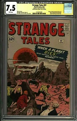 Buy * STRANGE Tales #97 (1962) CGC 7.5 SS Signed Stan Lee WHITE Pages (1414351001) * • 2,907.12£