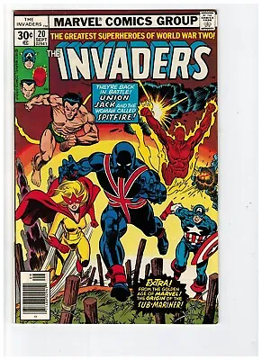 Buy The Invaders #20 Comic Book, Newsstand, 1st App Union Jack - 1977 Marvel • 31.62£