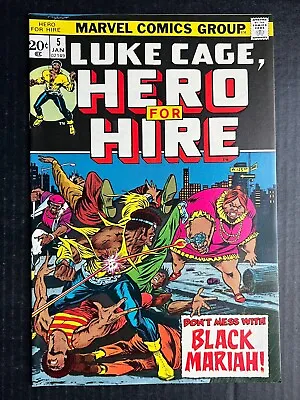 Buy HERO FOR HIRE #5 January 1973 Luke Cage 1st Appearance Black Mariah & Flea  • 36.11£