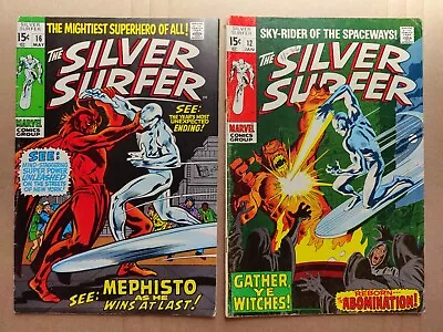 Buy The Silver Surfer 12 VG- 16 VG+ Stan Lee John Buscema Lot Of 2 1970 Marvel • 52.77£