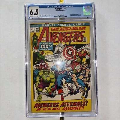 Buy Avengers #100 CGC 6.5 Marvel Comics Features All Previous Avengers 1972 • 56.92£