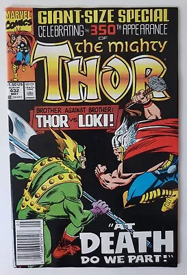 Buy Marvel Comics The Mighty Thor 350th Appearance Thor Vs Loki #432 May 1991 • 6.31£
