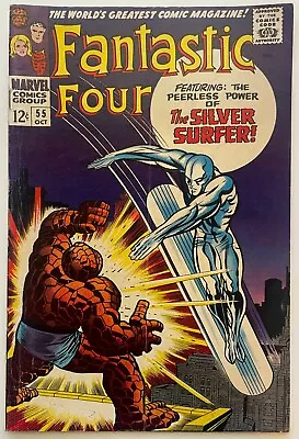 Buy Fantastic Four #55 ~Key Marvel~ Iconic Silver Surfer & Thing Cover F- (5.5) • 56.29£