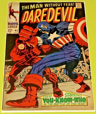 Buy Daredevil 43 1968 Silver Age Vs Captain America Kirby Cover • 63.24£