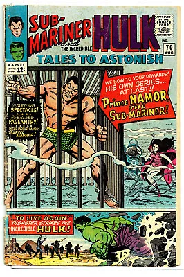 Buy Tales To Astonish #70 (Marvel) Aug 1965, Sub-Mariner, Hulk, Jack Kirby, A Austin • 17.81£