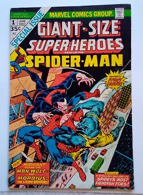 Buy Giant-Size Super-Heroes SPIDER-MAN #1 Morbius Man-Wolf 1974 Marvel Comics • 17.34£