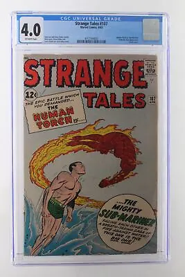 Buy Strange Tales #107 - Marvel Comics 1963 CGC 4.0 Human Torch Vs. Sub-Mariner. Fan • 172.65£