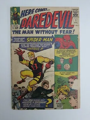 Buy Daredevil #1 1964 Gd- 1.8 Origin & 1st Appearance Marvel Silver Age Stan Lee • 1,423.09£