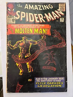 Buy Amazing Spider-Man #28 Ditko 1st/Origin Molten Man  SOLID FINE!! • 90.33£