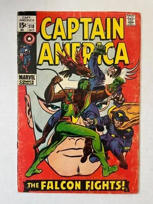 Buy Captain America #118 Stan Lee & Gene Colan 2nd App Of The Falcon Marvel 1969 • 27.59£
