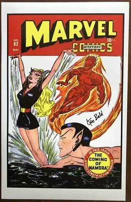 Buy Ken Bald Marvel Mystery Comics #82 Signed 11x17 Color Comic Photo Human Torch • 61.64£