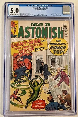 Buy Tales To Astonish #50 (1963) CGC 5.0 Origin & 1st Appearance Of The Human Top! • 63.24£