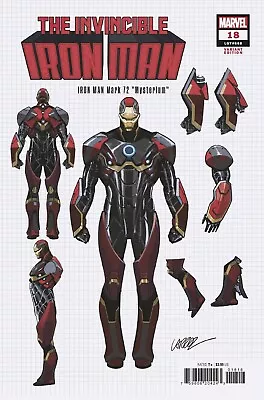 Buy Invincible Iron Man #18 1:10 Pepe Larraz Design Variant (01/05/2024-wk2) • 7.95£