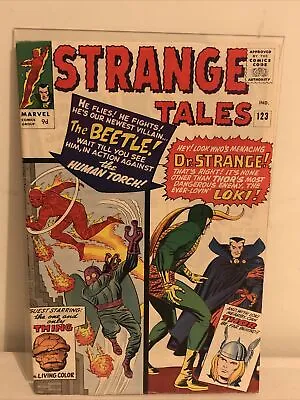 Buy Strange Tales 123 1st Beetle 6.5 1965 • 65£